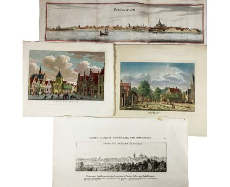 LOW COUNTRIES -- COLLECTION of together 11 engr. (perspective) views on 7 plates of Roosendaal (3 x), Bergen op Zoom (2 x), O