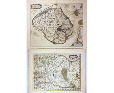 LOW COUNTRIES -- "WALACHRIA". (Amst., Blaeu, 1662). Engr. handcold. map w. cartouche and scale indicator. 440 x 550 mm. Latin