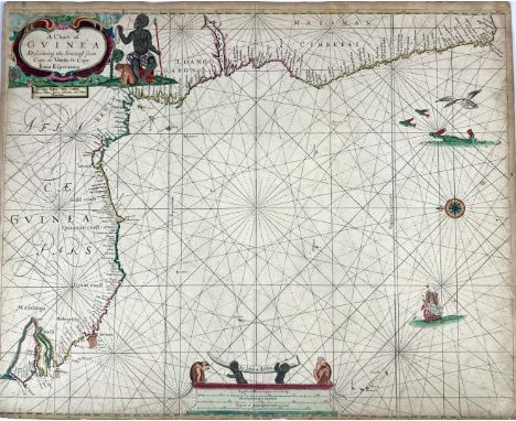 CHARTS -- "A CHART of Guinea describeing the seacost from Cape de Verde to Cape Bona Esperanca". (Lond.), J. Sellers a.o., (c