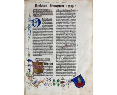NIDER, J. P[re]ceptoriu[m] divine legis. (Basel, no printer (=Joh. Amerbach), 1481). (201 (of 222)) lvs. (ff. 21-222). Leaf a