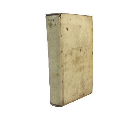 LUCRETIUS. De rerum natura ll. VI. Ad postremam O. Gifanii emend. accur. rest. Leyden, ex off. Plantiniana, apud F. Rapheleng