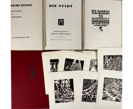 MASEREEL, Fr. Die Passion eines Menschen. Munich, K. Wolff, (1921). W. 25 woodcuts. Sm-4°. Cont. hcf. extra. Printed in 750 n