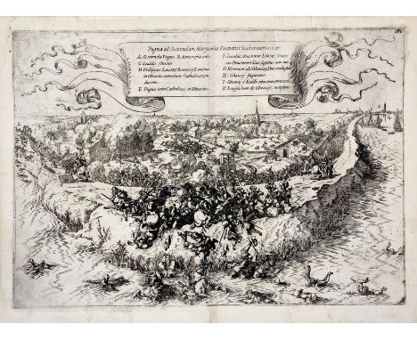 STRADA, F. -- COLLECTION of 15 engraved historical scenes from the 80 Years War. Taken from Strada's 'De Bello Belgico'. (Fir
