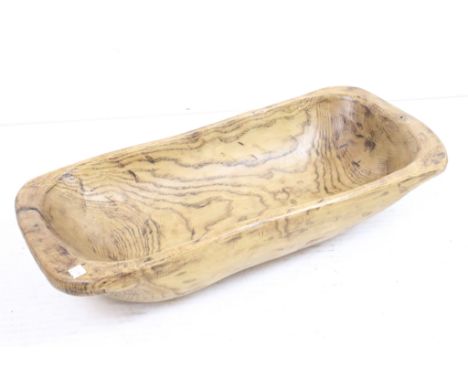 Elm Baker's Dough Trough, 63cm long x 26cm wide x 12cm high 