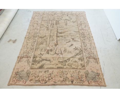 Machine Tapestry Flemish style Panel depicting a Hunting Scene, 219cm x 148cm 