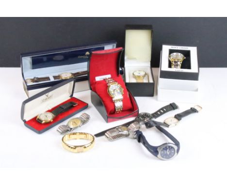 A collection of vintage and contemporary ladies and gents wristwatches to include Maurice Lacroix And Exactima exampls. 