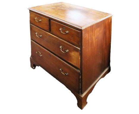 A George III period mahogany Chest, with two long and two short drawers raised on bracket feet, 33" x 33" (84cms x 84cms). (1