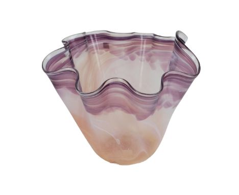 An Art Nouveau Art Glass handkerchief Vase, 12 1/2" (32cms). (1)