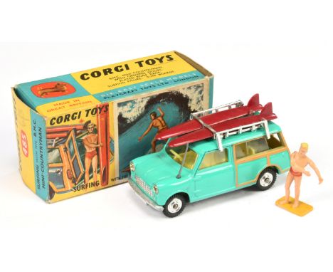 Corgi Toys 485 BMC MINI Countryman "Surfing"&nbsp; - turquoise body, deep lemon interior, silver trim, chrome rack with 2 x m