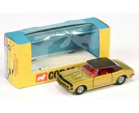 Corgi Toys 338 Chevrolet SS350 Camaro - lime body, red interior, chrome trim and "Golden Jacks Take-Off" wheels - Near mint i