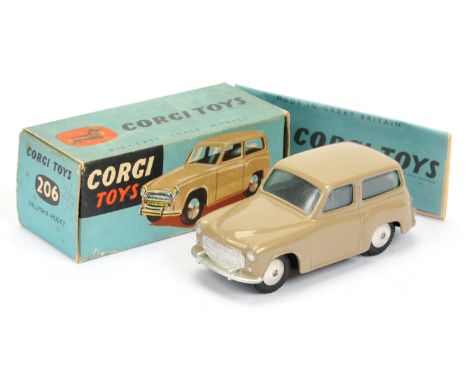 Corgi Toys 206 Hillman Husky - fawn body, silver trim and flat spun hubs - Near Mint (some small marks on side window) still 