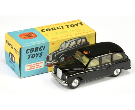 Corgi Toys 418 Austin London "Taxi" - black body, lemon interior, silver trim and spun hubs - Excellent Plus lovely bright ex