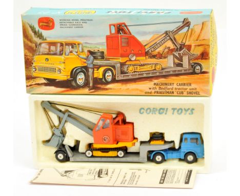 Corgi Toys GS27 Gift Set to include - Bedford TK Machinery Carrier - mid-blue cab, lemon interior and spun hubs - Low Loader 