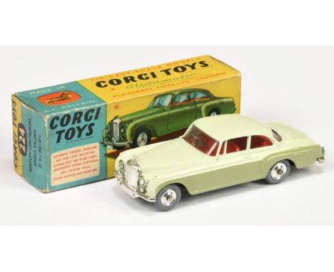 Corgi Toys 224 Bentley Continental Sports Saloon - two-tone green, red interior, chrome trim and spun hubs with grey tyres co