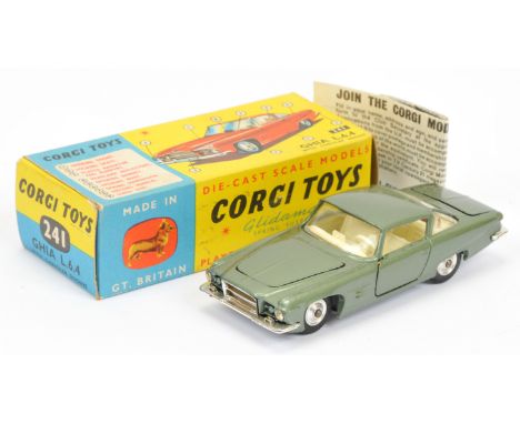 Corgi Toys 241 Ghia L.6.4 - metallic green body,&nbsp; cream interior, chrome trim and spun hubs - Excellent Plus (front susp