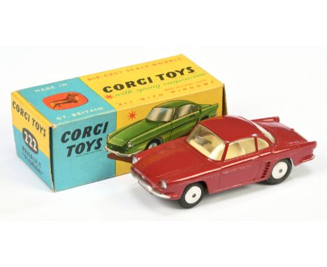 Corgi Toys 222 Renault Floride - red body, cream interior, silver trim and flat spun hubs - Excellent (some small marks on re