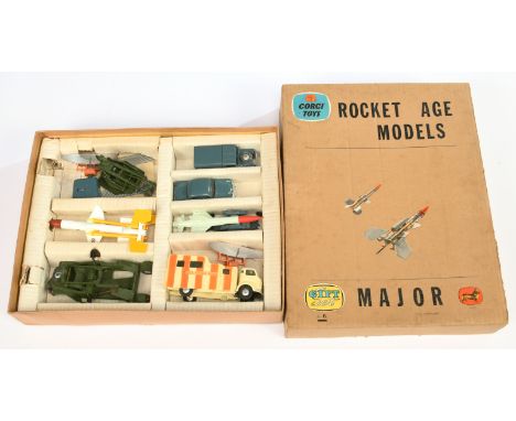 Corgi toys GS6 Gift Set "RAF" - "Rocket Age" to Include Land Rover "RAF" blue including tinplate tilt, flat spun hubs and met