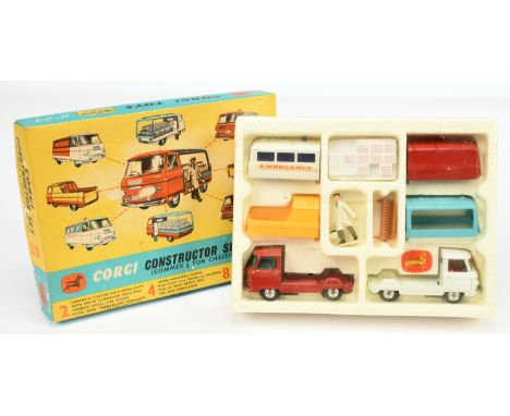 Corgi Toys GS24 Gift Set "Constructor" to include - 2 x Commer chassis finished in red and white with spun hubs, plus various