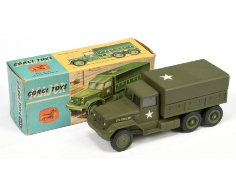 Corgi toys 1133 Troop Transporter - Military green including hubs and tinplate tilt with windows and metal tow hook - Excelle