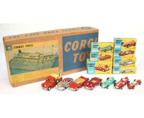 Corgi Toys GS15 Gift Set "Silverstone" to Include (1) 150S Vanwall Racing Car - Red, decal sheet, (2) 152S BRM Racing Car - t