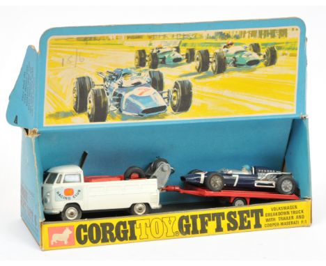 Corgi toys GS6 Gift Set "Racing" To Include - Volkswagen Breakdown Truck -White body, lemon interior, red plastic back with c