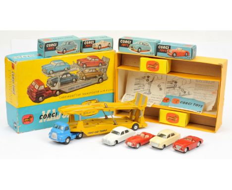 Corgi toys GS1 Gift Set "Transporter" To include - (1) 201 Austin Cambridge Saloon - cream, silver trim and flat spun hubs, (