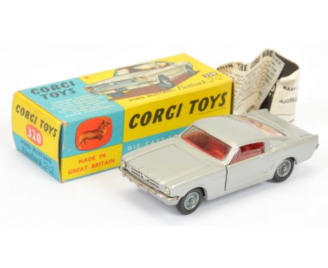 Corgi Toys 320 Ford Mustang Fastback - silver body, red interior, chrome trim and wire wheels - Excellent Plus lovely bright 