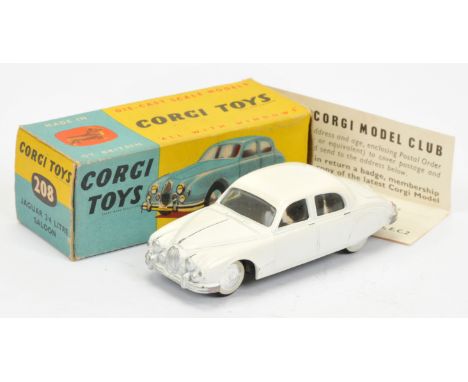 Corgi Toys 208 Jaguar 2.4 Litre - white body, silver trim and flat spun hubs (model has some super-detailing and accessory pa