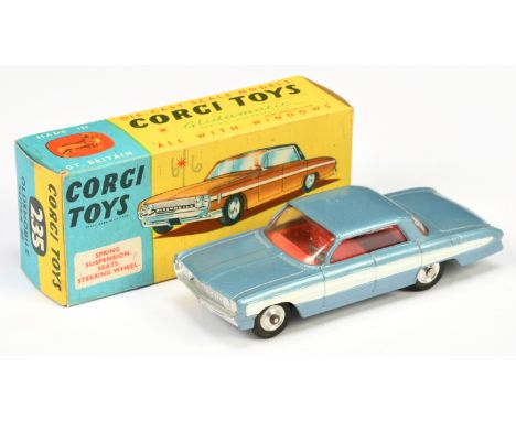 Corgi Toys 235 Oldsmobile Super 88 - steel blue with white side flashes, red interior,&nbsp; silver trim and spun hubs - Near