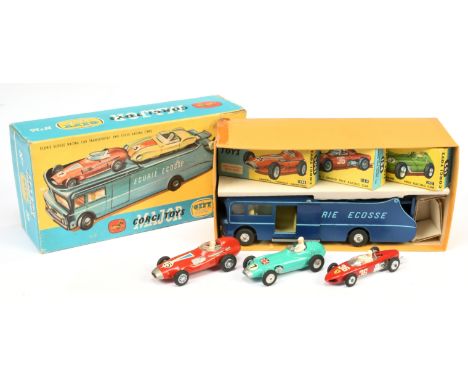 Corgi Toys GS16 Gift Set "Racing" to include - Ecurie Ecosse racing Car Transporter - blue body and ramps, pale yellow interi