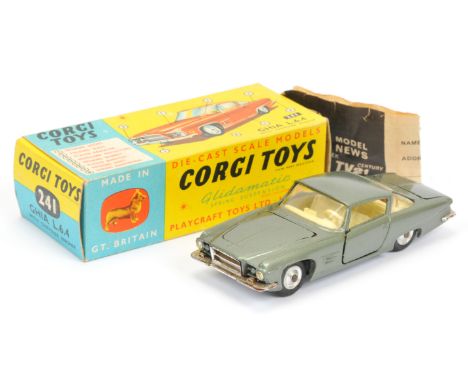 Corgi Toys 241 Ghia L.6.4 - lighter metallic green body, deeper cream interior, chrome trim and spun hubs - Excellent Plus (r