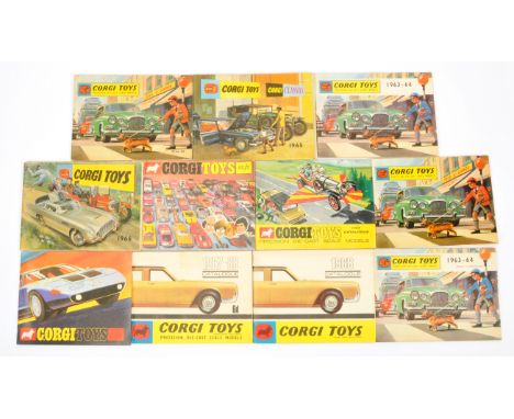 Corgi Toys catalogues group of to include - 1965 French,1966 Australia, 1963/64 USA plus others conditions are generally Good