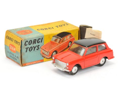 Corgi Toys 216M Austin A40 - red body with black roof, silver trim, mechanical motor and flat spun hubs - Excellent&nbsp; Plu