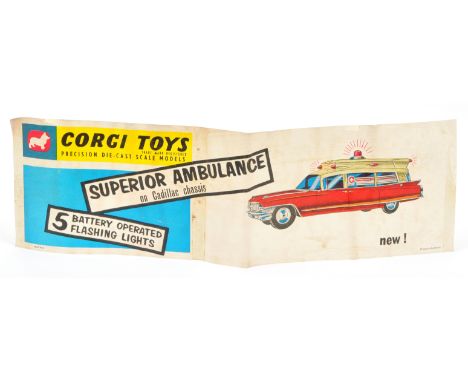 Corgi toys 437 Cadillac "Ambulance" shop Window Poster Advertising Battery Operated Model - overall condition is Fair to Good