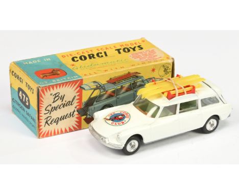 Corgi Toys 475 Citroen Safari "Corgi Ski Club" - white body, drab and brown interior, silver trim, spun hubs, with&nbsp; 4 x 