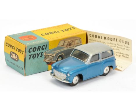 Corgi Toys 206 Hillman Husky - two-tone silver over metallic blue and flat spun hubs - Excellent&nbsp; Plus lovely bright exa