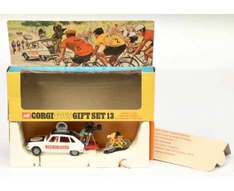 Corgi Toys GS13 Gift Set "Tour DE France" - Renault R16 "Paramount" Film Car - white body with black roof and bonnet, chrome 