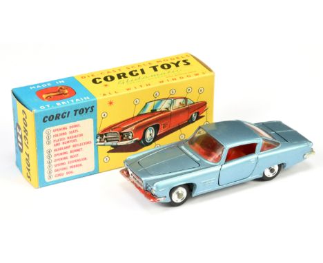 Corgi Toys 241 Ghia L.6.4 - steel blue, red interior, chrome trim and spun hubs - Good Plus to Excellent (loss of chrome to f