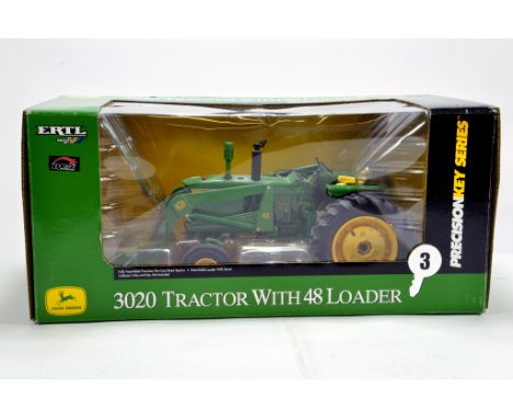 Ertl 1/16 Diecast Tractor Issue Comprising Precision Key Series John Deere 3020 with 48 Loader. VG to E in Box.