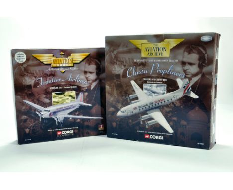 Corgi 1/144 Diecast Aircraft duo Issue comprising No. 47105 Douglas DC3 Eastern lines and No. AA30503 Vickers Viscount 800 Br