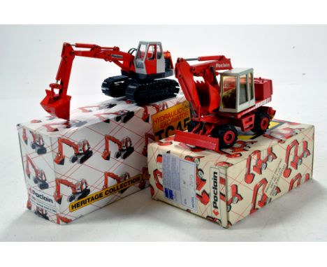 Conrad 1/50 diecast issues comprising No. 2929 Poclain TC45 Excavator plus Very Rare No. 2893 Poclain 81P Wheeled Excavator. 