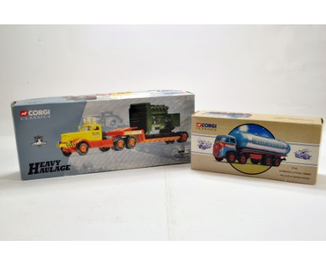 Corgi 1/50 Diecast Truck Issue Comprising Diamond T Heavy Haulage plus Pollock Tanker Corgi Classics. E to NM to M in Boxes. 