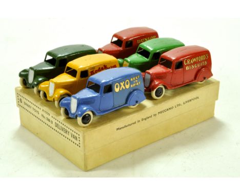 Dinky Pre-war No.28/2 Trade Box (A1009) circa 1935 for 6 Type 2 Delivery Vans, from a private collection since new containing