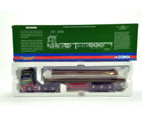 Corgi 1/50 Diecast Truck Issue Comprising No. CC13708 Scania R Series Rails Trailer in Livery of Lawsons Haulage. E to NM to 