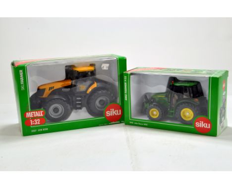 Siku 1/32 diecast duo comprising John Deere 5820 Tractor and JCB 8250. NM to M in Boxes. (2)