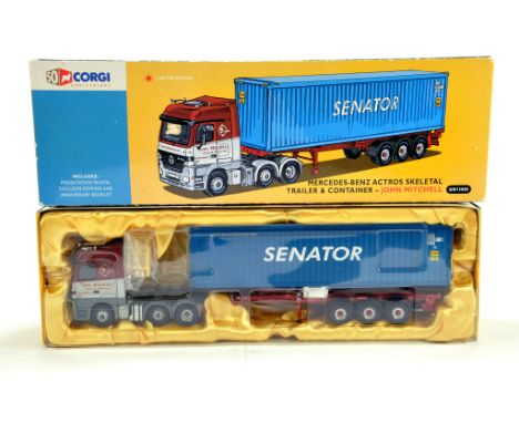 Corgi 1/50 Diecast Truck Issue Comprising No. AN13805 Mercedes Benz Actros Container Trailer in livery of John Mitchell. E to