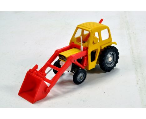 Britains 1/32 Farm Issue comprising Massey Ferguson 135 Tractor and Loader. Hitch needs attention but generally G to VG