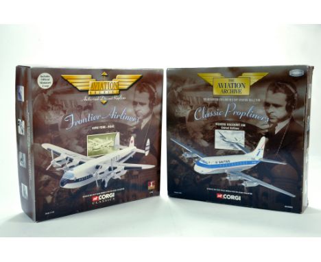 Corgi 1/144 Diecast Aircraft duo Issue comprising No. 47202 Avro York BOAC plus No. AA30502 Vickers Viscount United Airlines.