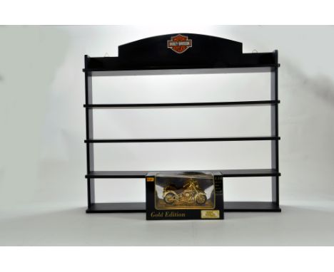 Harley Davidson Motorcycle Model Presentation Shelving plus Special Gold Edition issue. 