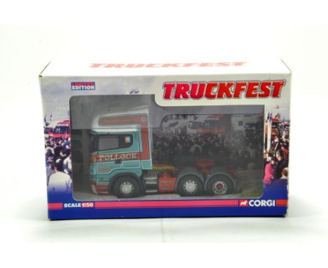 Corgi 1/50 Diecast Truck Issue Comprising Truckfest No. CC13704 Scania R in livery of Pollock. E to NM to M in Box.